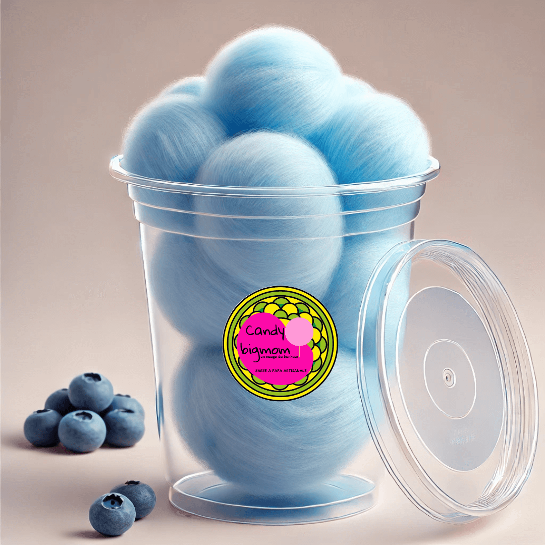 Grossiste Barbe a papa en Pots: Goût Fraise,Banane,Myrtille,Fruits rouge - Candy Bigmom