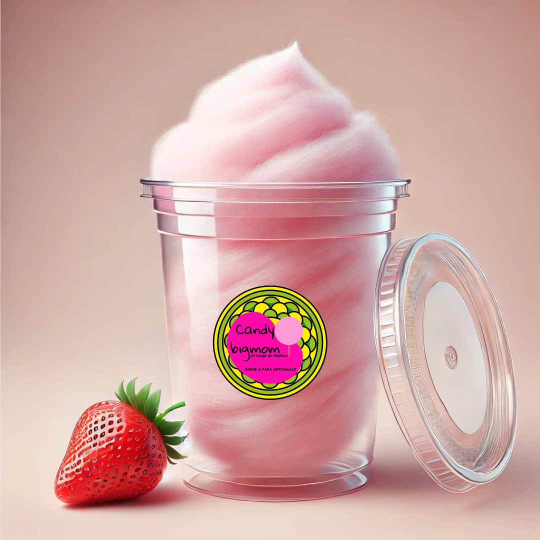 Pot Barbe à papa goût Fraise - Candy Bigmom